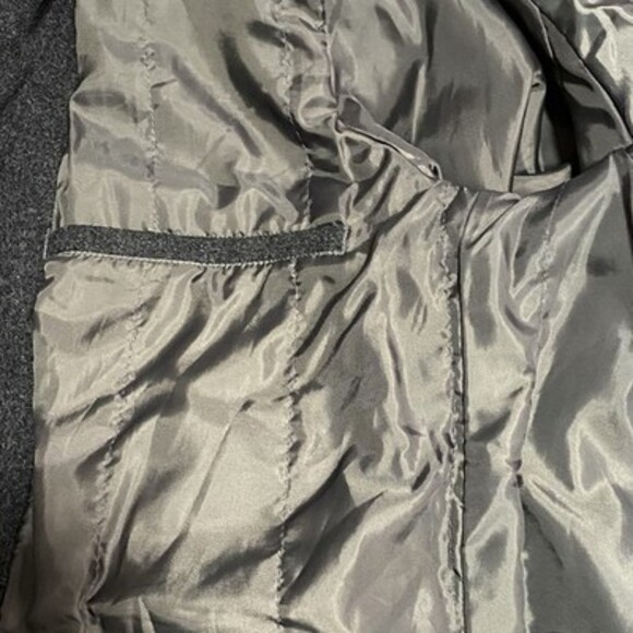 VTG Banana Republic Wool Cashmere Jacket Mens M Charcoal Full Zip Lined Coat - Picture 9 of 12